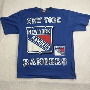 VTG Team Rated NHL New York Rangers Blue Short Sleeve Graphic Shirt Men's XL